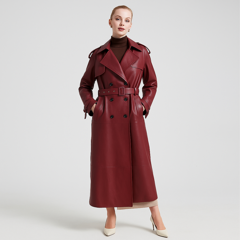DER VARELLE LEDERTRENCHCOAT