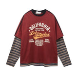 STREETWEAR-SHIRT MIT STREIFENKRAFTPATCHWORK