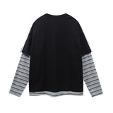 STREETWEAR-SHIRT MIT STREIFENKRAFTPATCHWORK