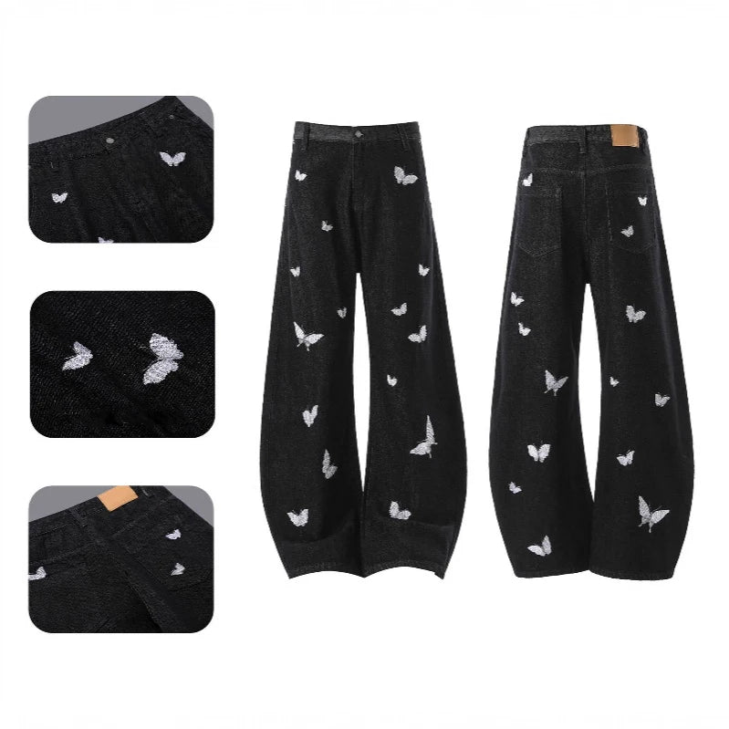 DER MARIPOSA-STICKEREI-DENIM