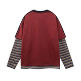 STREETWEAR-SHIRT MIT STREIFENKRAFTPATCHWORK