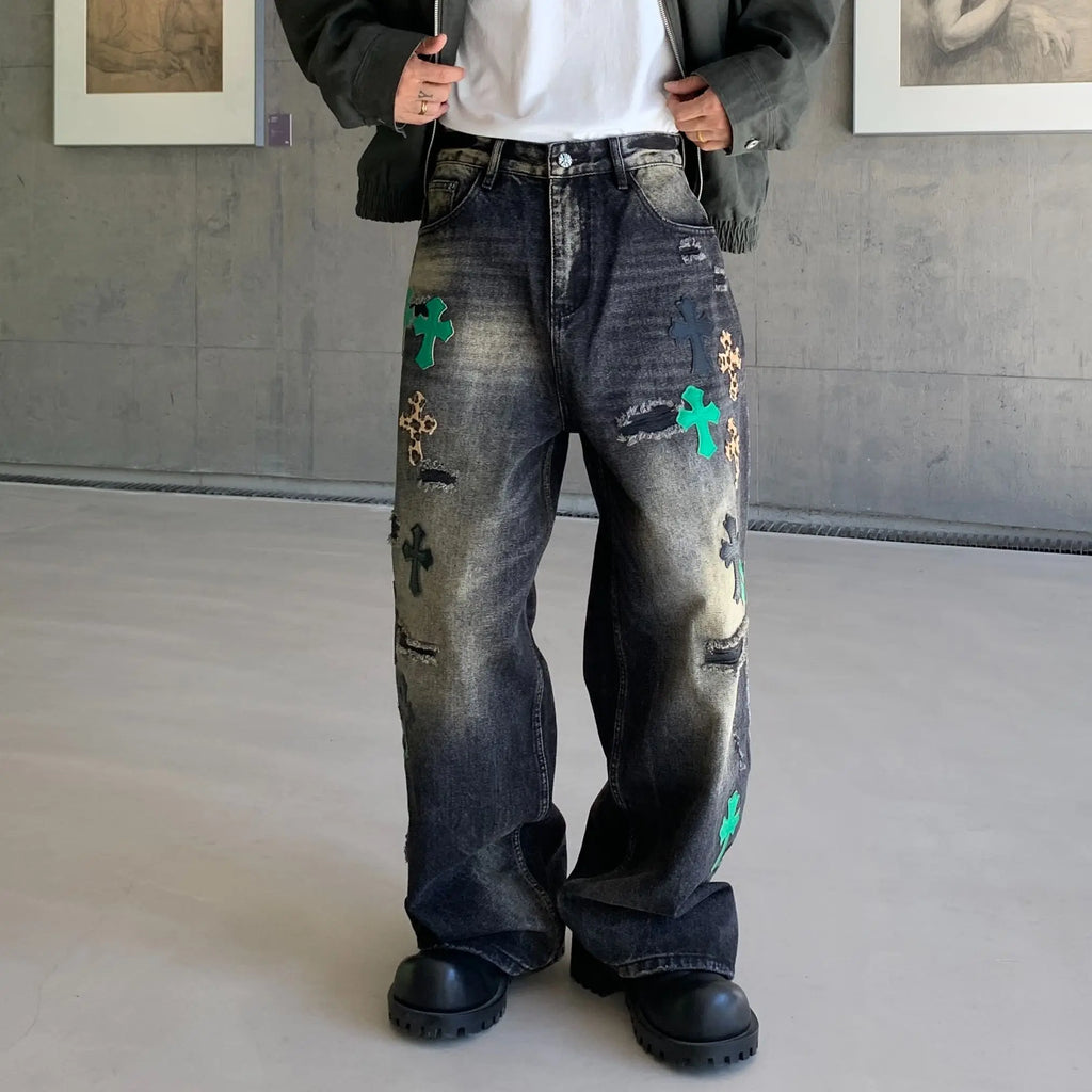 DER NOXIS CROSS-STITCH STREETWEAR DENIM