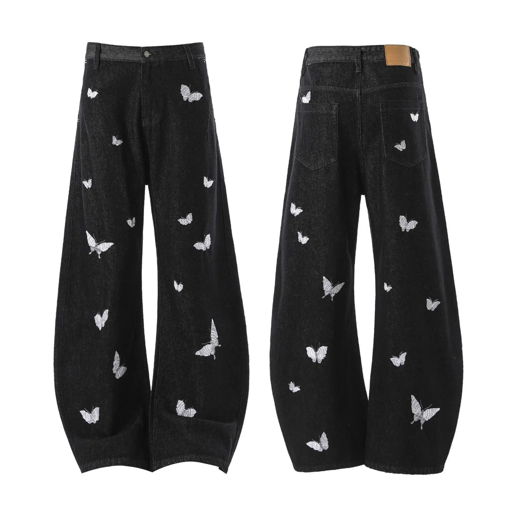 DER MARIPOSA-STICKEREI-DENIM