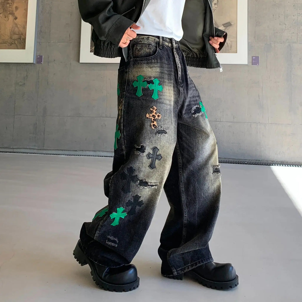 DER NOXIS CROSS-STITCH STREETWEAR DENIM