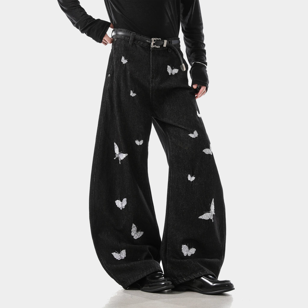 DER MARIPOSA-STICKEREI-DENIM