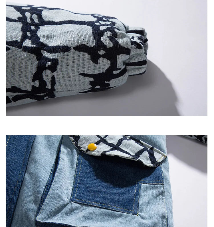 THE PATCHWORK DENIM PUFFER JACKET