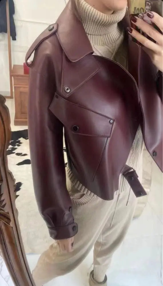 DIE VALENCIA BOMBER LEDERJACKE