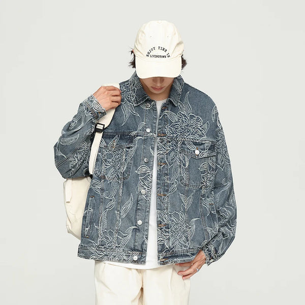 DIE STREETWEAR-JACKE MIT BLUMENSTICKEREI