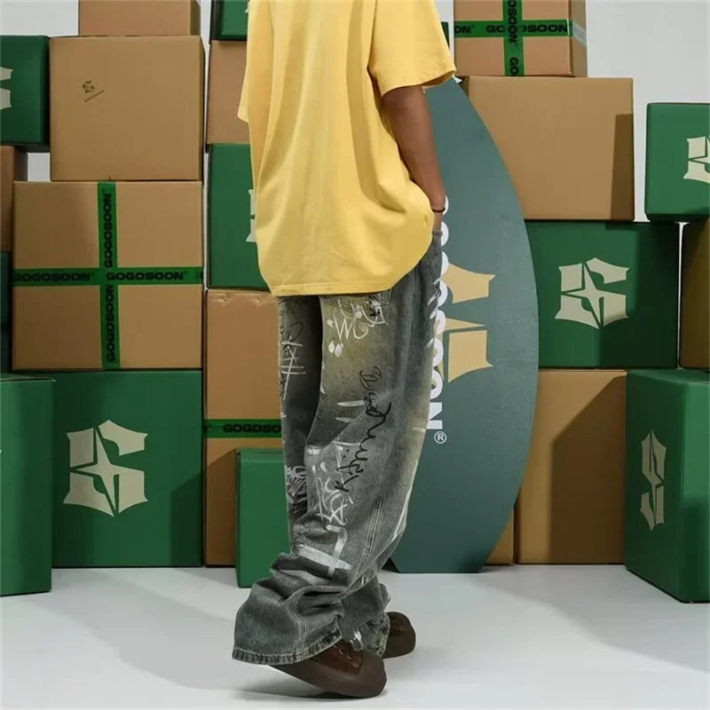 Y2K GRAFFITI BAGGY DENIM JEANS